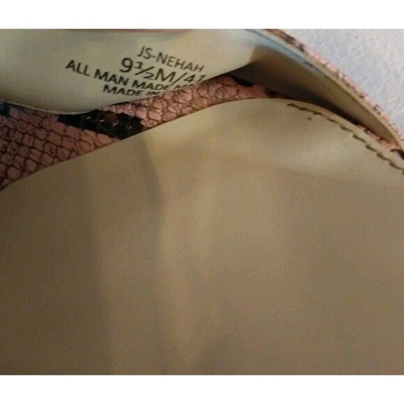 Jessica Simpson Chunky High Heels Sz 9.5M Pink Snakeskin Open Toe Ankle Tie Wild - Picture 12 of 12